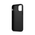 BMW PC/TPU Shiny Hard Case Genuine Leather with Vertical Hot Stamped Lines Compatible with iPhone 12 Mini (5.4 ) - Black