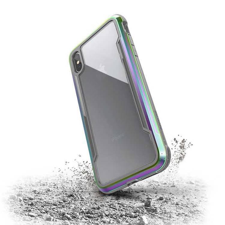 X-Doria Defense Shield Phone Case Compatible for iPhone Xs Max (6.5") Shock-Absorption iPhone Xs Max Cover - Silver / Clear