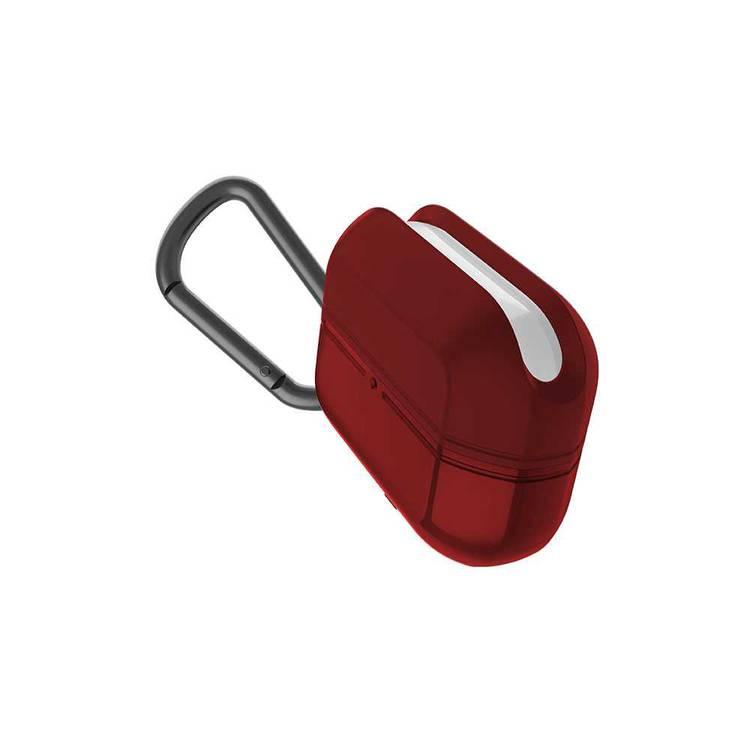 X-Doria Defense Journey Air Case Compatible for AirPods Pro | Water & Dust Resistant AirPods Pro Cover with Anti-Lost Carabiner - Red