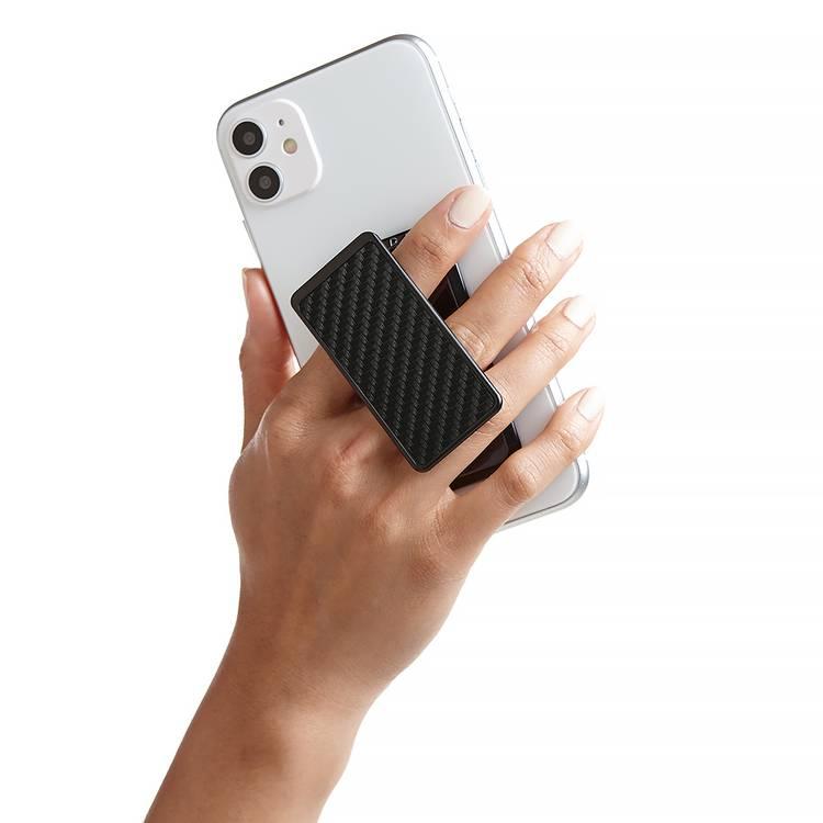 Handl Carbon Fiber Mobile Stand Phone Grip with Popl Instant Sharing Device - Black Carbon Fiber