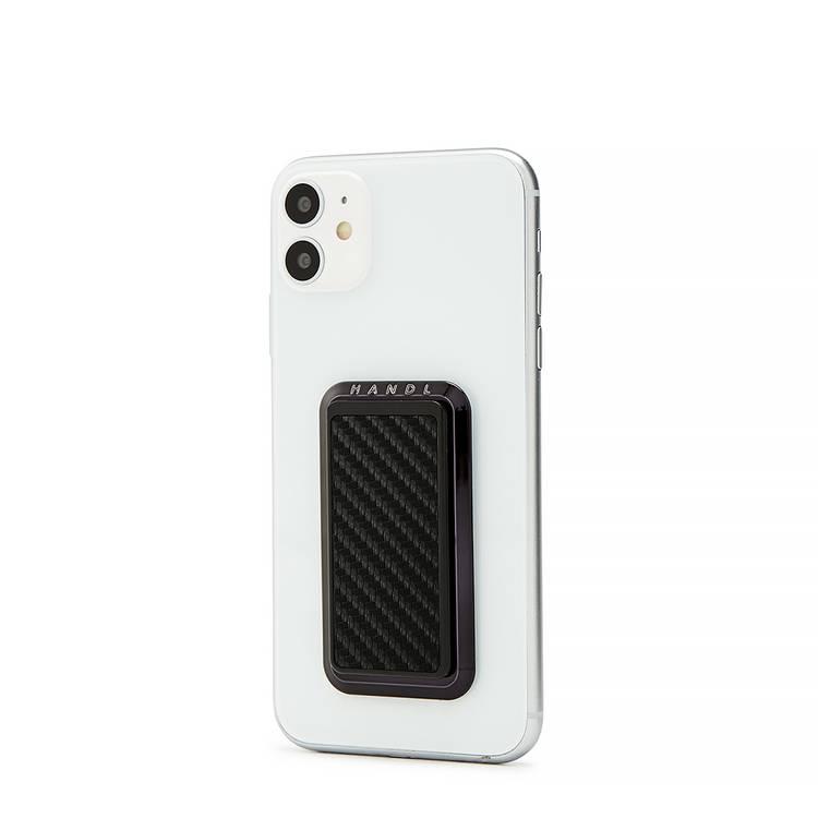 Handl Carbon Fiber Mobile Stand Phone Grip with Popl Instant Sharing Device - Black Carbon Fiber