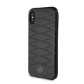 CG MOBILE Mercedes-Benz Pattern III Genuine Leather Hard Phone Case Compatible for iPhone X Officially Licensed - Dark Gray
