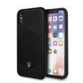 CG MOBILE Maserati Granlusso Genuine Leather Hard Phone Case Compatible for iPhone X Officially Licensed - Black
