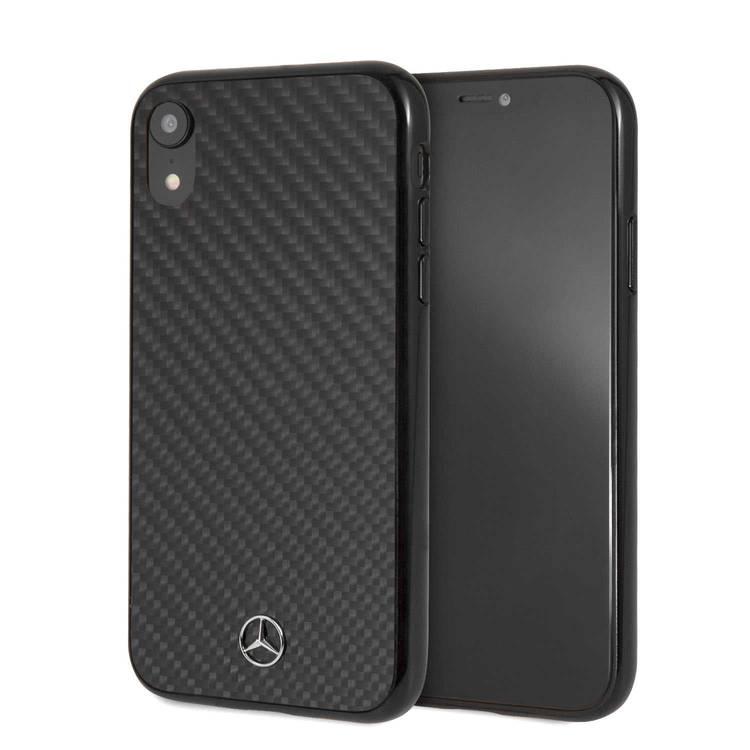 CG MOBILE Mercedes-Benz Real Carbon Fiber Hard Phone Case for iPhone Xr Officially Licensed - Black