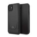 CG MOBILE Mercedes-Benz Perforation Leather Hard Phone Case Compatible for iPhone 11 (6.1) Officially Licensed - Black