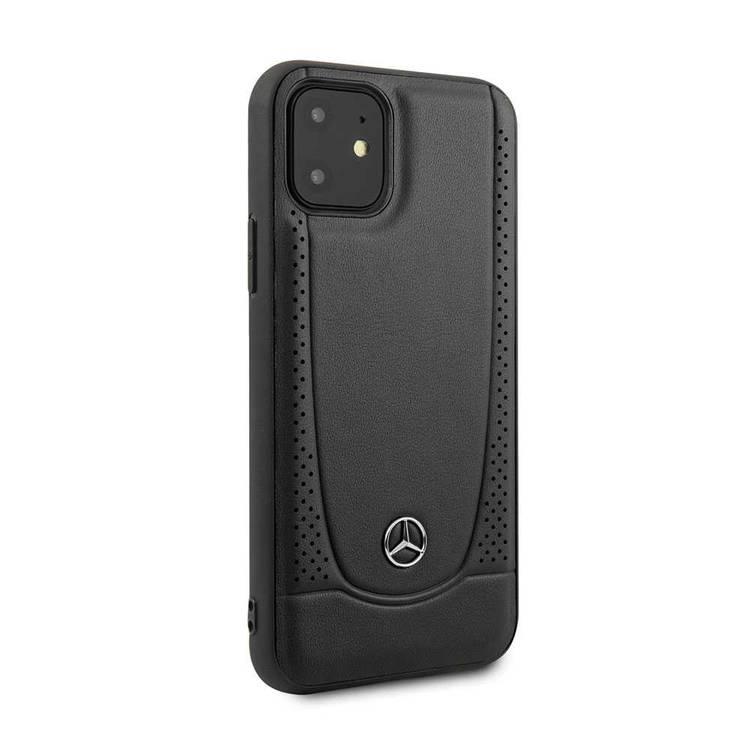 CG MOBILE Mercedes-Benz Perforation Leather Hard Phone Case Compatible for iPhone 11 (6.1) Officially Licensed - Black