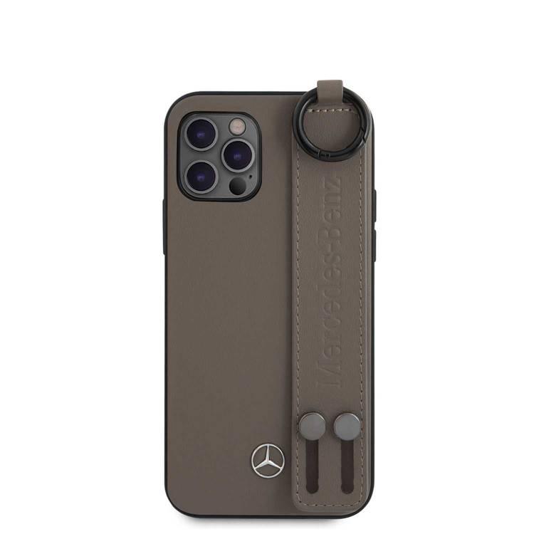 CG MOBILE Mercedes-Benz Leather Phone Case Hand Strap Compatible for iPhone 12 Mini (5.4) Officially Licensed - Walnut Brown