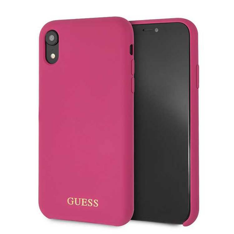 CG MOBILE Guess Silicone Phone Case Compatible for Apple iPhone Xr (6.1") Anti-Scratch Mobile Case Officially Licensed - Pink