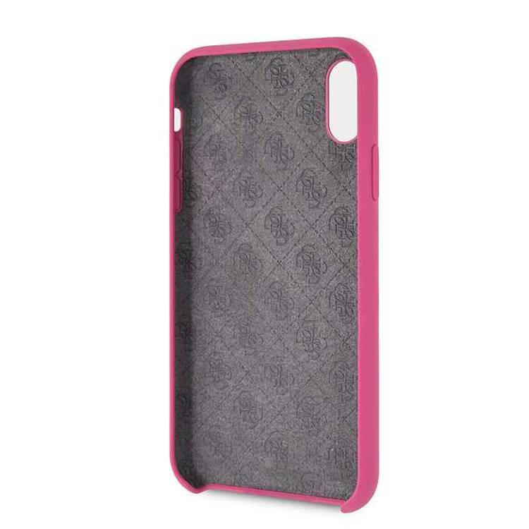 CG MOBILE Guess Silicone Phone Case Compatible for Apple iPhone Xr (6.1") Anti-Scratch Mobile Case Officially Licensed - Pink