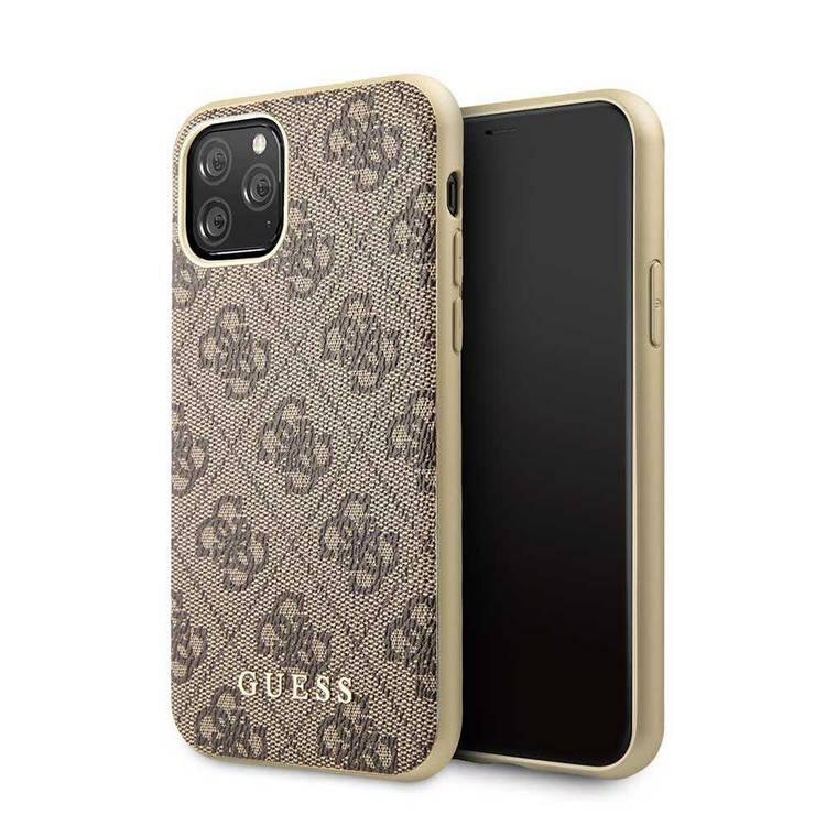 CG MOBILE Guess 4G Hard Phone Case PC/TPU Compatible for iPhone 11 Pro (5.8") Officially Licensed - Brown