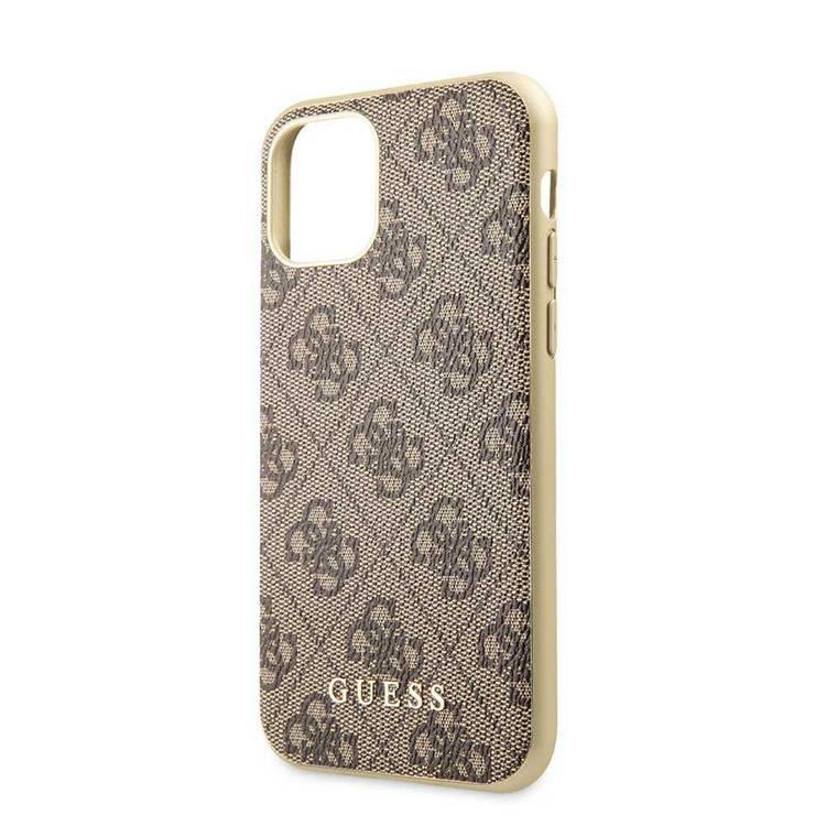 CG MOBILE Guess 4G Hard Phone Case PC/TPU Compatible for iPhone 11 Pro (5.8") Officially Licensed - Brown