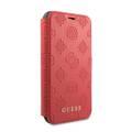 CG MOBILE Guess 4G Peony Booktype PU Leather Phone Case Compatible for iPhone 11 (6.1") Mobile Case with Card Holder Inside Officially Licensed - Red