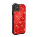 CG MOBILE Guess 4G Double Layer Glitter Phone Case Compatible w/ iPhone 11 (6.1") Highlighted with Gold Glitter, Safe & Secured Mobile Case Officially Licensed - Red