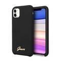 CG MOBILE Guess Vintage Logo Silicone Phone Case Compatible for iPhone 11 (6.1") Anti-Scratch Mobile Case Officially Licensed - Black