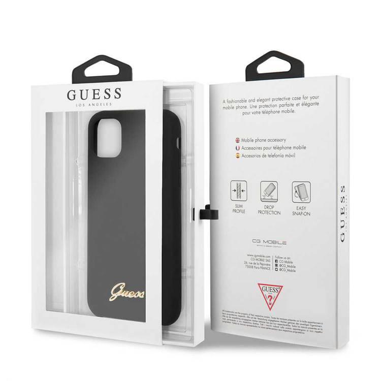 CG MOBILE Guess Vintage Logo Silicone Phone Case Compatible for iPhone 11 (6.1") Anti-Scratch Mobile Case Officially Licensed - Black