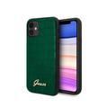 CG Mobile Guess PU Croco Print Phone Case with Metal Logo Compatible for iPhone 11 (6.1") Shock & Scratch Resistant Officially Licensed - Dark Green