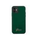 CG Mobile Guess PU Croco Print Phone Case with Metal Logo Compatible for iPhone 11 (6.1") Shock & Scratch Resistant Officially Licensed - Dark Green