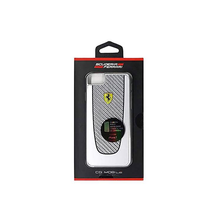 Ferrari Pit Stop Real Carbon Hard Case for Apple iPhone 7 - Silver