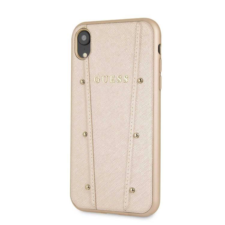 CG MOBILE Guess Kaia PU Hard Phone Case Compatible for iPhone Xr Drop Protection Mobile Case Officially Licensed - Gold