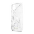 CG MOBILE Guess Marble Collection PC/TPU Tempered Glass Phone Case Compatible with iPhone 11 Pro (5.8") Minimalist Marble Design Mobile Case Officially Licensed - White