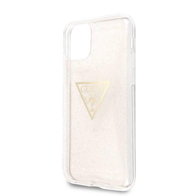 CG MOBILE Guess Solid Glitter Triangle TPU Phone Case Compatible for iPhone 11 Pro (5.8") Anti-Scratch Mobile Case Officially Licensed - Gold