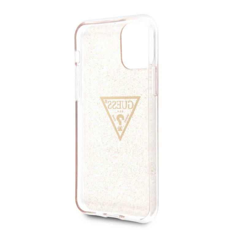 CG MOBILE Guess Solid Glitter Triangle TPU Phone Case Compatible for iPhone 11 Pro (5.8") Anti-Scratch Mobile Case Officially Licensed - Gold