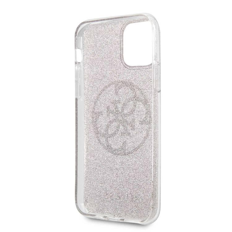 CG MOBILE Guess 4G Circle Logo PC/TPU Glitter Phone Case Compatible for iPhone 11 Pro (5.8") Officially Licensed - Pink