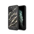CG MOBILE Guess PC/TPU Layer Gold Glitter Marble Phone Case Compatible with iPhone 11 Pro Max (6.5") Supports Wireless Charging Officially Licensed - Black