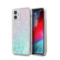 CG MOBILE Guess Liquid Glitter 4G Pattern Pink Background Phone Case for iPhone 12 Mini (5.4") Drop Protection Mobile Case Officially Licensed - Iridescent
