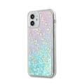 CG MOBILE Guess Liquid Glitter 4G Pattern Pink Background Phone Case for iPhone 12 Mini (5.4") Drop Protection Mobile Case Officially Licensed - Iridescent