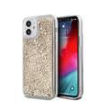 CG MOBILE Guess Liquid Glitter 4G Pattern Phone Case Compatible for iPhone 12 Mini (5.4") Drop Protection Mobile Case Officially Licensed - Gold