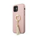 CG MOBILE Guess PC/TPU Saffaino Collection Hard Phone Case with Ring Stand Compatible for iPhone 12 Mini (5.4") Drop Protection Mobile Case Officially Licensed - Pink