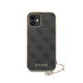 CG MOBILE Guess 4G PU Phone Case with Charm Compatible for iPhone 12 Mini (5.4") Anti-Scratch Mobile Case Officially Licensed - Black
