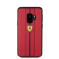 CG MOBILE Ferrari On Track PU Leather Hard Phone Case Compatible for Samsung Galaxy S9 | Protective Mobile Case Officially Licensed - Red