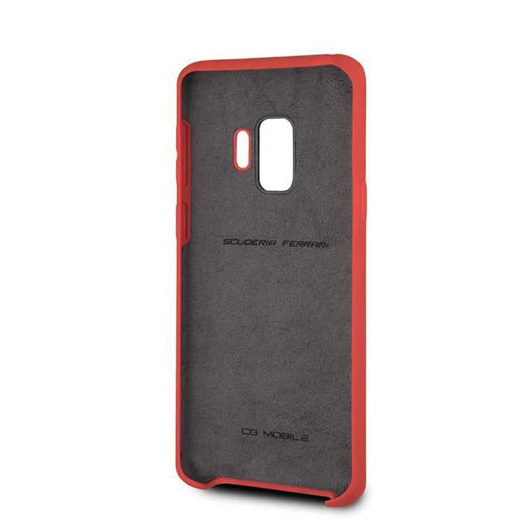 CG MOBILE Ferrari SF Silicone Phone Case Compatible for Samsung Galaxy S9 | Protective Mobile Case Officially Licensed - Red