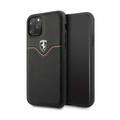 CG MOBILE Ferrari Leather Hard Phone Case Victory Compatible for iPhone 11 Pro (5.8") Shock Resistant Mobile Cover Officially Licensed - Black