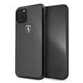 CG MOBILE Ferrari Heritage Real Carbon Hard Phone Case Compatible for Apple iPhone 11 Pro Max (6.5") Anti-Scratch Mobile Case Officially Licensed - Black