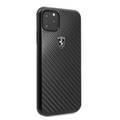 CG MOBILE Ferrari Heritage Real Carbon Hard Phone Case Compatible for Apple iPhone 11 Pro Max (6.5") Anti-Scratch Mobile Case Officially Licensed - Black