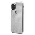 CG MOBILE Ferrari Heritage Real Carbon Hard Phone Case Compatible for Apple iPhone 11 Pro Max (6.5") Anti-Scratch Mobile Case Officially Licensed - Silver