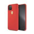 CG MOBILE Ferrari SF Silicone Hard Phone Case Logo Shield Compatible for iPhone 11 Pro Max (6.5") Drop Protection Mobile Case Officially Licensed - Red