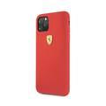 CG MOBILE Ferrari SF Silicone Hard Phone Case Logo Shield Compatible for iPhone 11 Pro Max (6.5") Drop Protection Mobile Case Officially Licensed - Red
