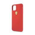 CG MOBILE Ferrari SF Silicone Hard Phone Case Logo Shield Compatible for iPhone 11 Pro Max (6.5") Drop Protection Mobile Case Officially Licensed - Red