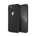 CG MOBILE Ferrari SF Silicone Hard Phone Case Logo Shield Compatible for iPhone 11 Pro Max (6.5") Drop Protection Mobile Case Officially Licensed - Black