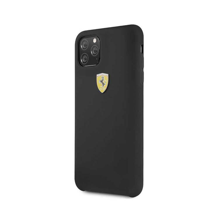 CG MOBILE Ferrari SF Silicone Hard Phone Case Logo Shield Compatible for iPhone 11 Pro Max (6.5") Drop Protection Mobile Case Officially Licensed - Black