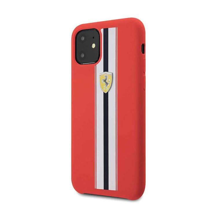 CG MOBILE Silicone Phone Case On Track & Stripes Compatible for iPhone 11 (6.1") Drop Protection Mobile Case Officially Licensed - Red