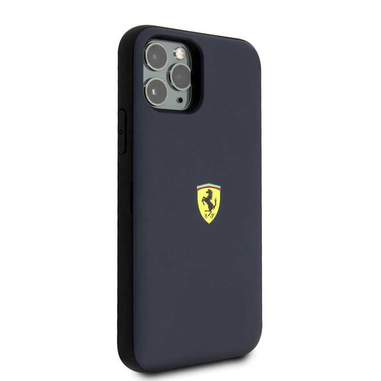 CG MOBILE On Track PC/TPU Phone Case with Cardslot & Magnetic Closure Compatible for iPhone 11 Pro (5.8") Drop Protection Mobile Case Officially Licensed - Navy