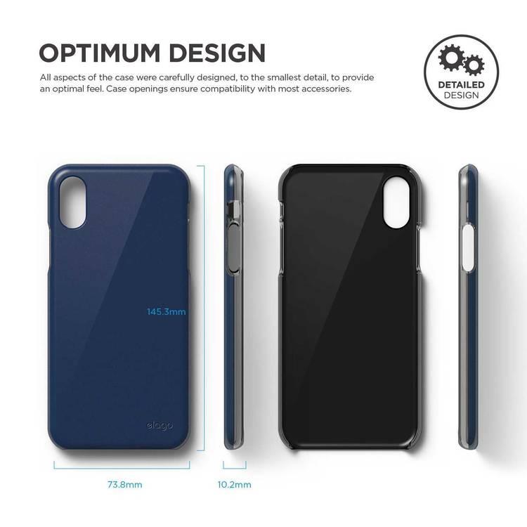 Elago ES8SM2-JIN Slim Fit 2 Back Phone Case Compatible for iPhone X (5.8") - Jean Indigo