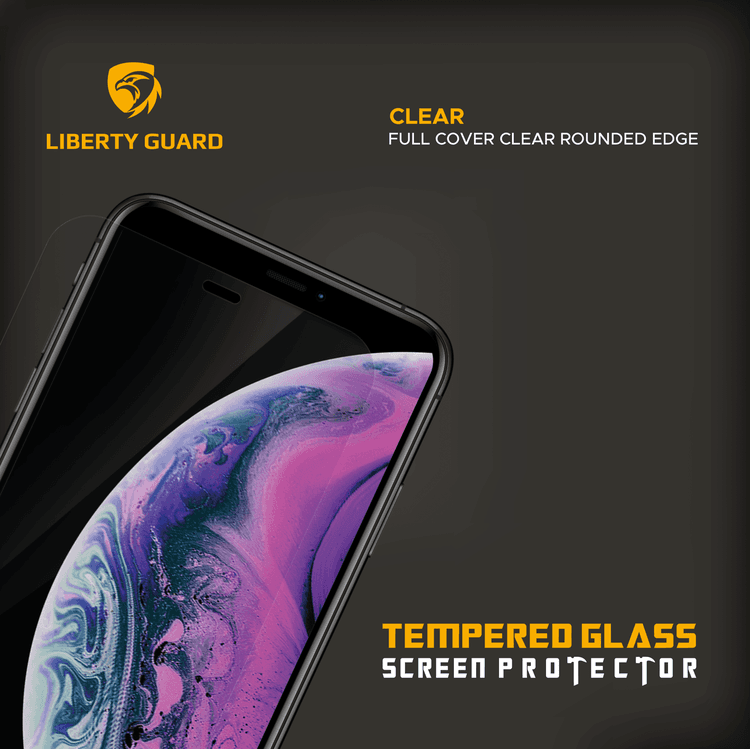 Liberty Guard LGCLR11PMXSM Full Cover Clear Rounded Edge Screen Protector For iPhone 11 Pro Max 6.5", Anti Shock & Anti Impact - Clear