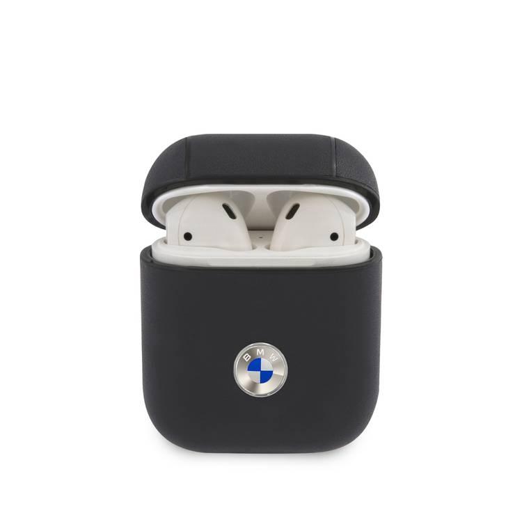 BMW Signature Collection PC Genuine Leather Case with Metal Logo Silver For  Airpods 1/2 - Navy