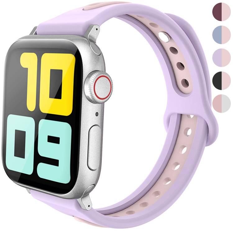 AhaStyle WA13-40MM-PR Premium Silicone Apple Watch Band Duotone Design 38 / 40mm Sport Strap Compatible with Apple Watch Series SE/6/5/4/3 - Lavender